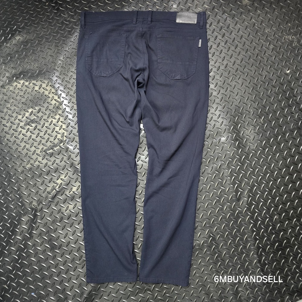 Projek Raw Mens Navy Blue Classic Fit Stretch Chino Pants 5-Pocket 38x30 145100 - Picture 4 of 11
